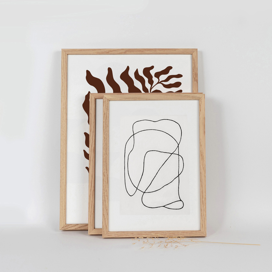 Ramka z drewna dębowego na zdjęcia 3 szt. OAK 21x29,7 cm