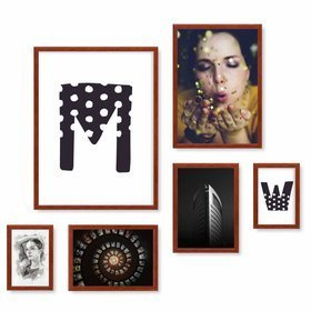 Zestaw brązowych ramek galeria 5 GF10 2x10x15 2x15x21 1x21x30 1x30x40