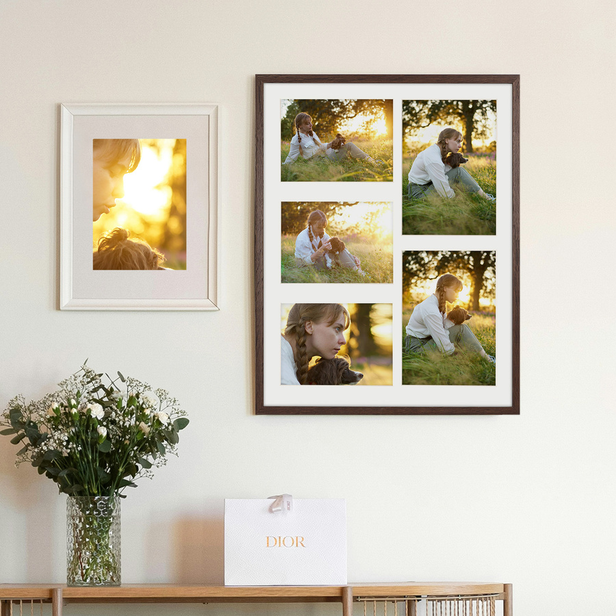 Foto galeria 40x50 cm na 5 zdjęć o wymiarach 13x18 cm 15x21 cm kolor brązowy