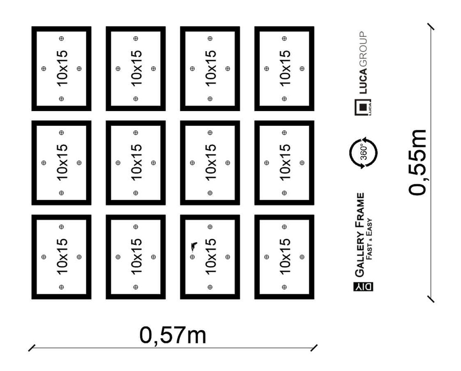 Zestaw ramek PINIA 3 GF0026 - galeria ramek na 12 zdjęć