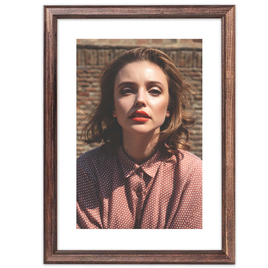 Ramka drewniana PRESTO 1851, szlachetna fotoramka na zdjęcia, plakaty lub rysunki - kolor brązowy