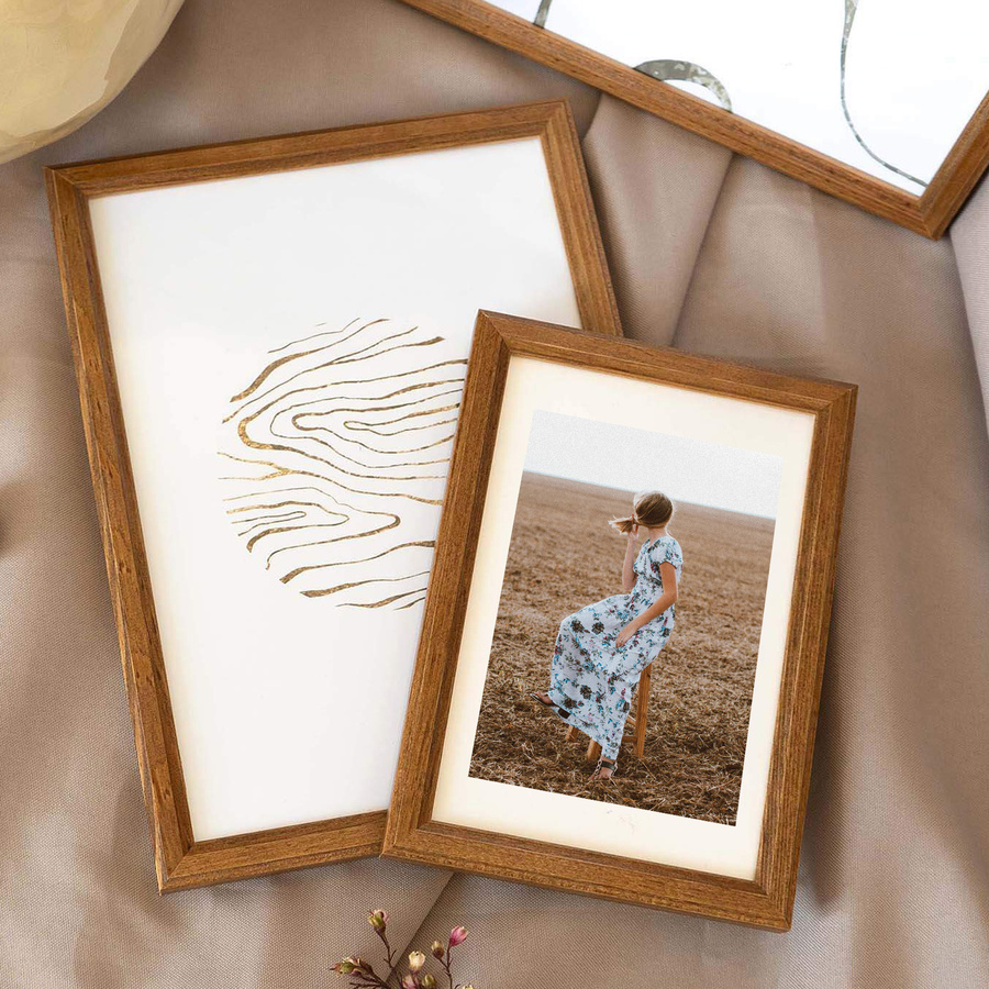 Zestaw ramek drewnianych PRESTO 2841 PAK 5 szt. - kolor jasny brąz