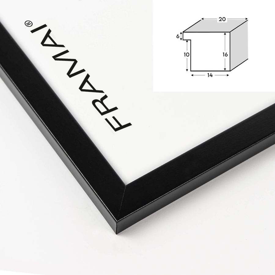 Czarna ramka na zdjęcia o rozmiarze 61x91,5cm