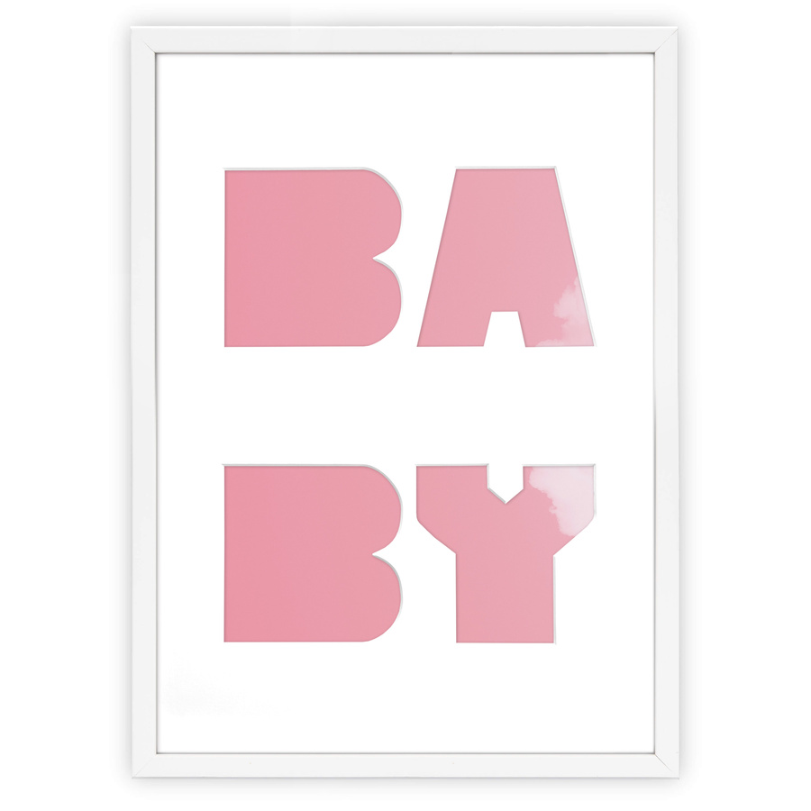 Ramka na zdjęcia BABY biała. Ramka z passe partout o rozmiarze 30x40 cm