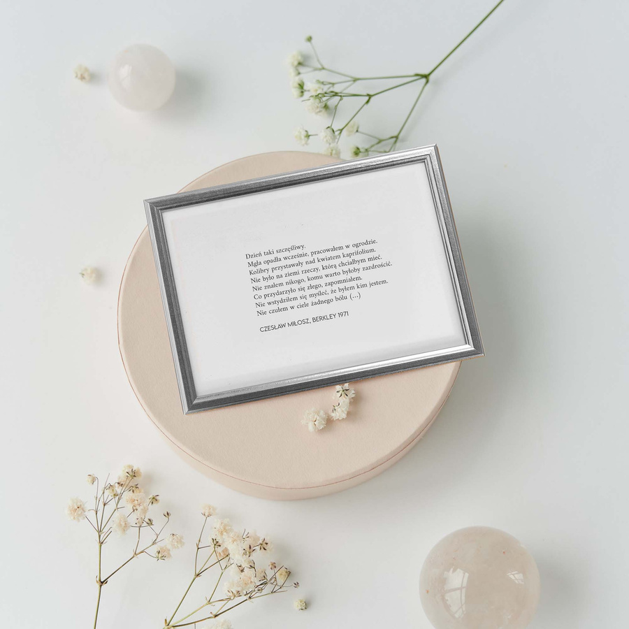 Ramka drewniana PRESTO 1859, szlachetna fotoramka na zdjęcia, plakaty lub rysunki - kolor srebrny