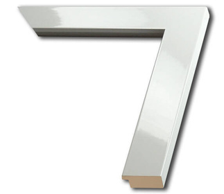 Rama do obrazów, zdjęć oraz plakatów na wymiar LUCA #1796. Płaska nowoczesna, drewniana oprawa -kolor biały lakier połysk