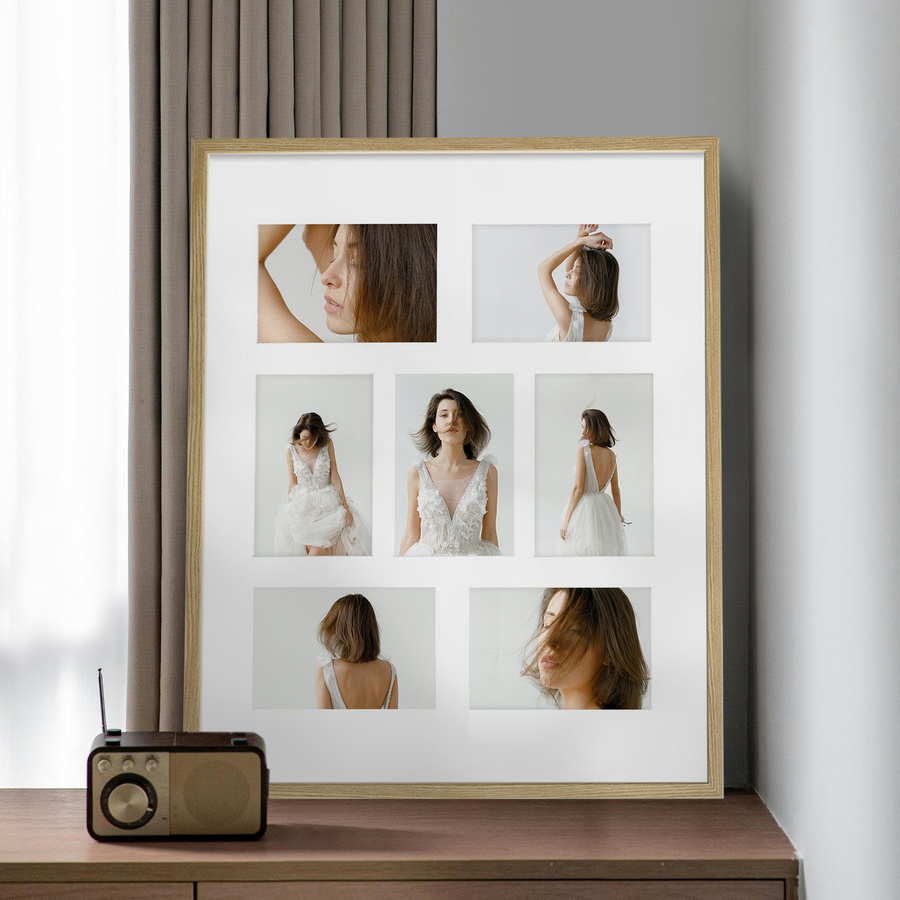 Ramka drewniana galeria passe-partout Natural 40x50 B - kolor naturalne drewno