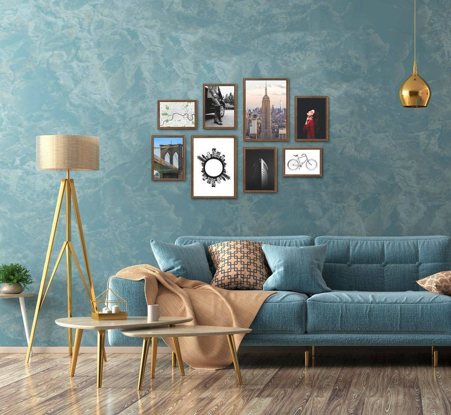 Galeria ścienna PRESTO 4 GF0007. Zestaw brązowych ramek na ścianę