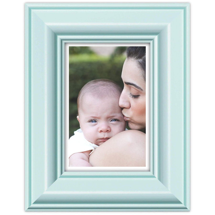 Ramka drewniana FAVARO 2143, nowoczesna fotoramka na zdjęcia, plakaty lub obrazy - kolor miętowy