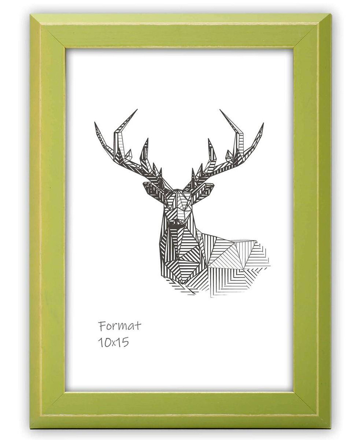 Ramka drewniana MARINA 2793, nowoczesna fotoramka na zdjęcia, plakaty lub rysunki - kolor zielony, przetarcia