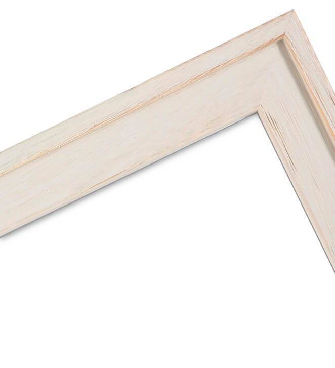 Ramka drewniana RIVOLI 2958, nowoczesna fotoramka na zdjęcia, plakaty lub rysunki - kolor kremowy przetarcia