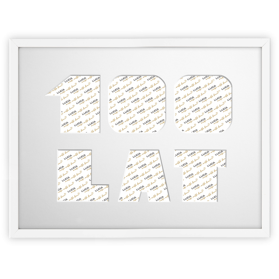 Ramka na URODZINY w kolorze białym. Ramka z passe partout o rozmiarze 30x40 cm