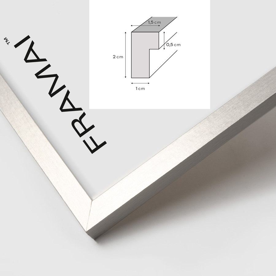 Srebrna ramka na zdjęcia LUX S w rozmiarze 40x40 cm