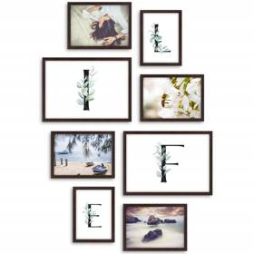Galeria ścienna PINIA 4 GF0007. Zestaw brązowych ramek na ścianę