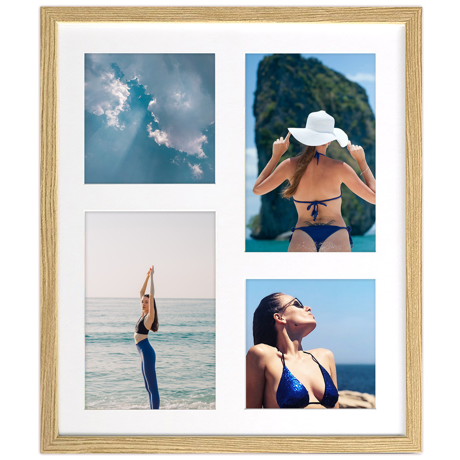 Ramka drewniana galeria passe-partout Natural 26x31 - kolor naturalne drewno