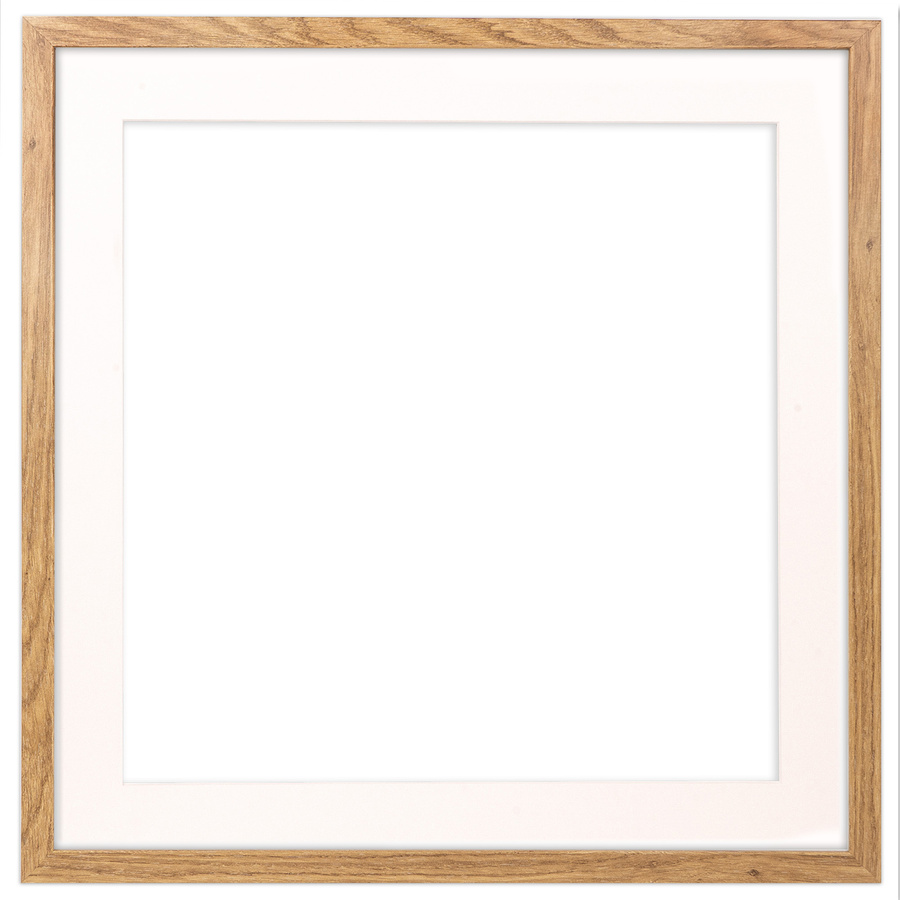 Naturalna ramka z passe partout na zdjęcia w rozmiarze 50x50 cm z passe partout 40x40 cm
