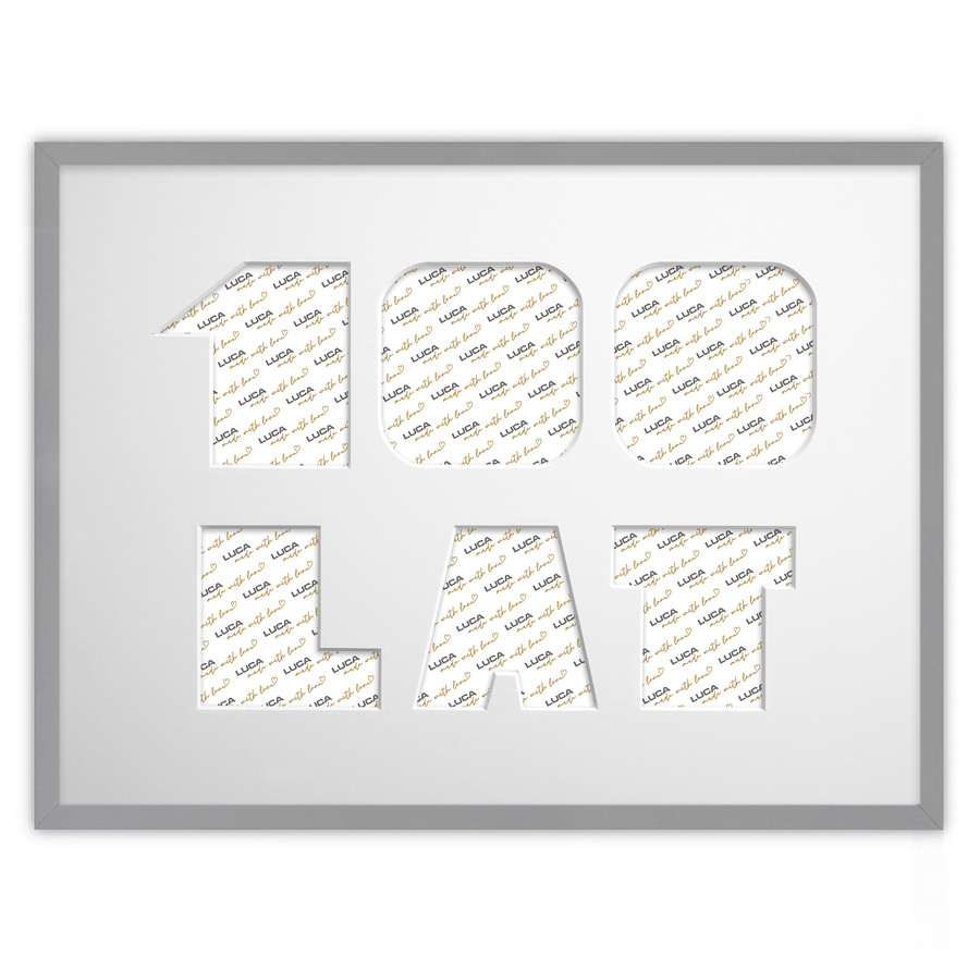 Ramka na URODZINY w kolorze szarym. Ramka z passe partout o rozmiarze 30x40 cm