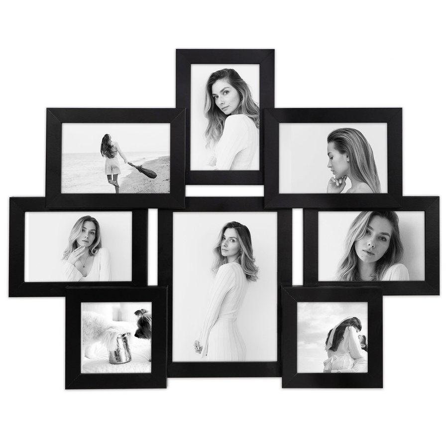 Multirama czarna MULTI HEN 2 na 8 zdjęć ramka na zdjęcia