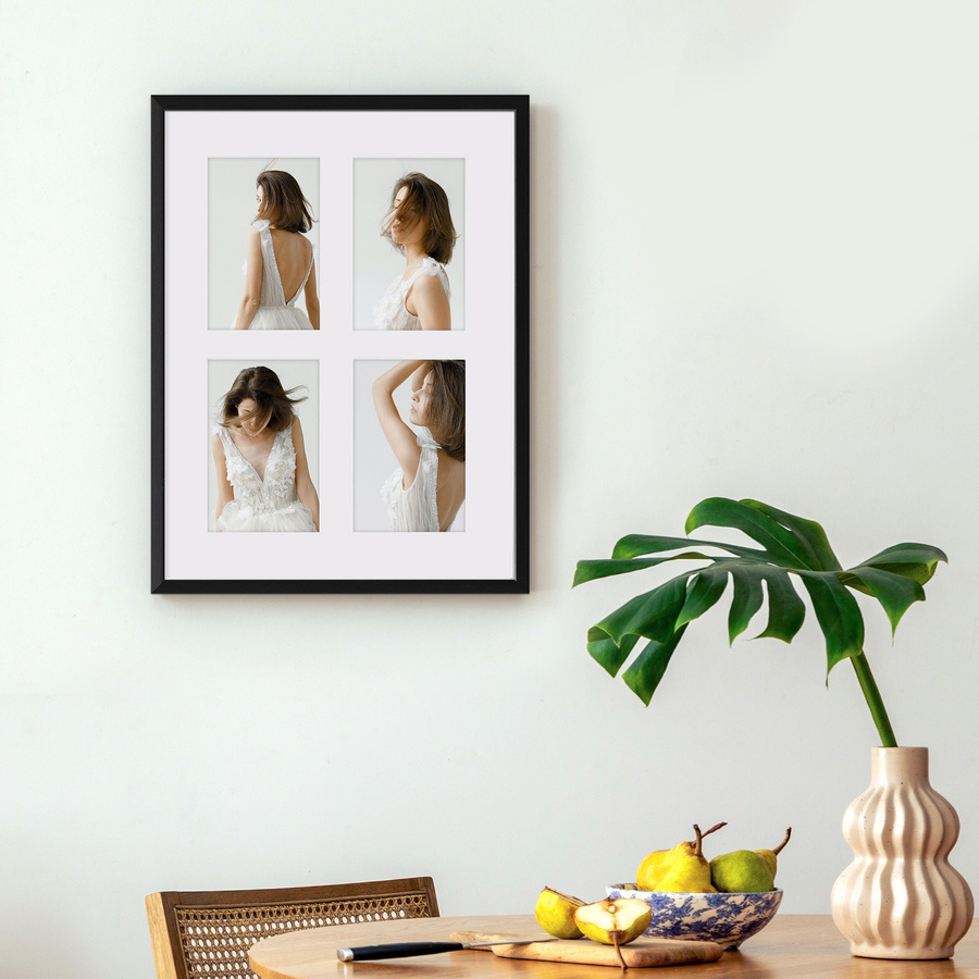 Ramka drewniana galeria passe-partout Black 30x40 A - kolor czarny