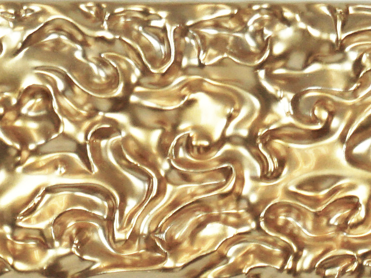 Rama do lustra, obrazu, zdjęcia na wymiar LUCA #2095. Ozdobna gnieciona drewniana oprawa - w kolorze jasnego złota