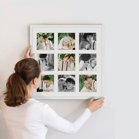 Foto galeria 40x40 cm na 9 zdjęć o wymiarach 10x10 cm biała