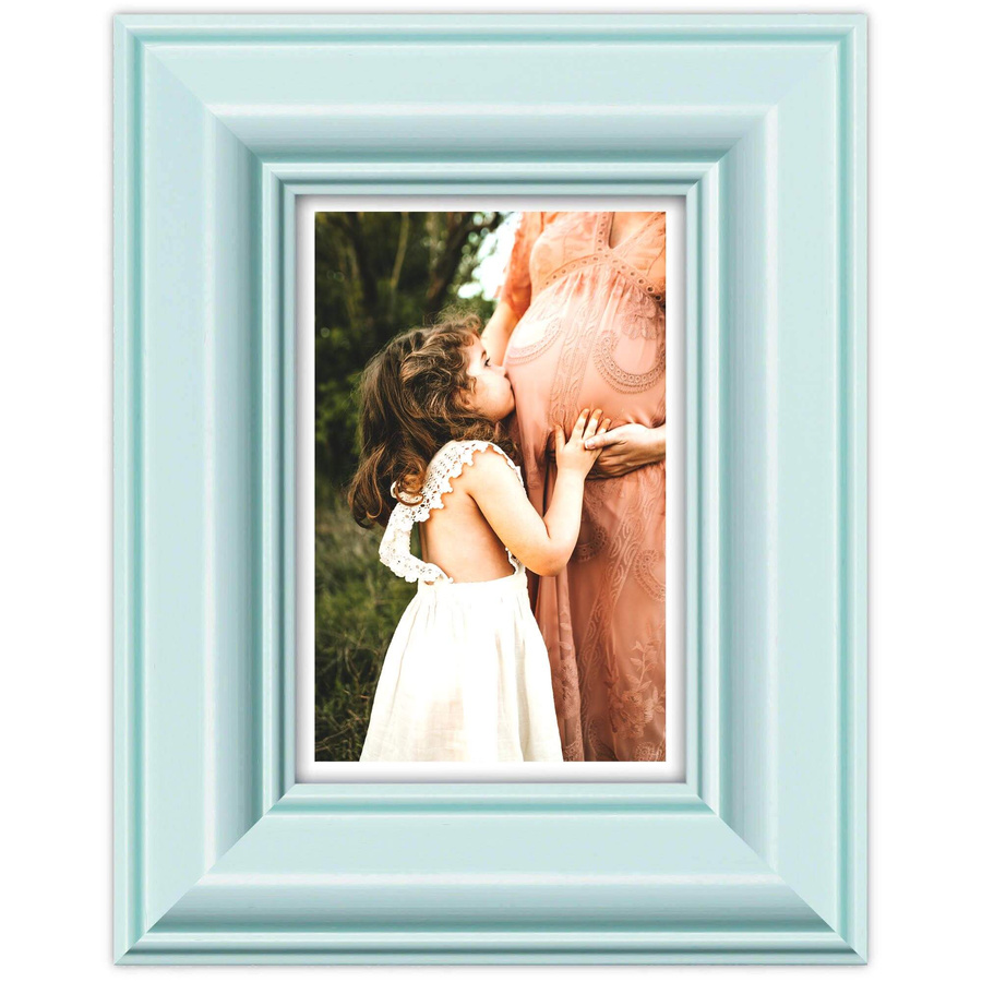 Ramka drewniana FAVARO 2143, nowoczesna fotoramka na zdjęcia, plakaty lub obrazy - kolor miętowy