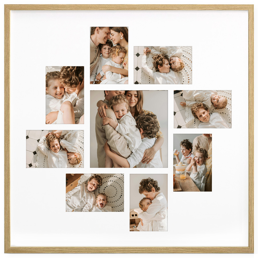 Ramka drewniana galeria passe-partout Natural 60x60 - kolor naturalne drewno