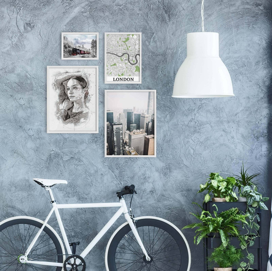 Zestaw białych ramek galeria 1 GF0008 1x 15x21 1x 21x30 2x 30x40 cm