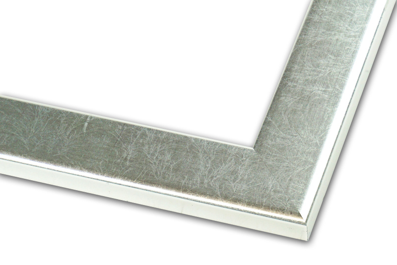 Rama do obrazów, zdjęć, plakatów oraz luster na wymiar LUCA #1045. Płaska nowoczesna, drewniana oprawa - kolor srebrny