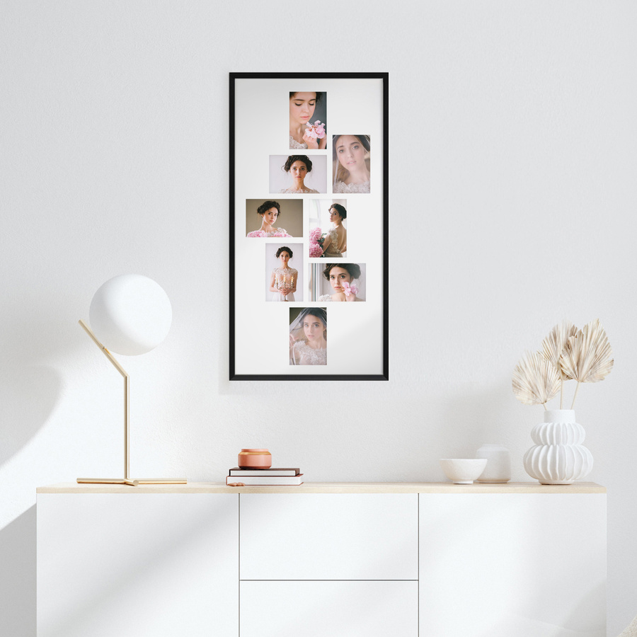 Ramka drewniana galeria passe-partout Black 38x75- kolor czarny