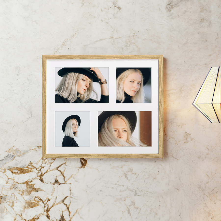 Ramka drewniana galeria passe-partout Natural 26x31 - kolor naturalne drewno