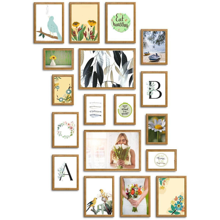 Galeria ścienna PRESTO 3 GF0006. Zestaw naturalnych ramek na ścianę