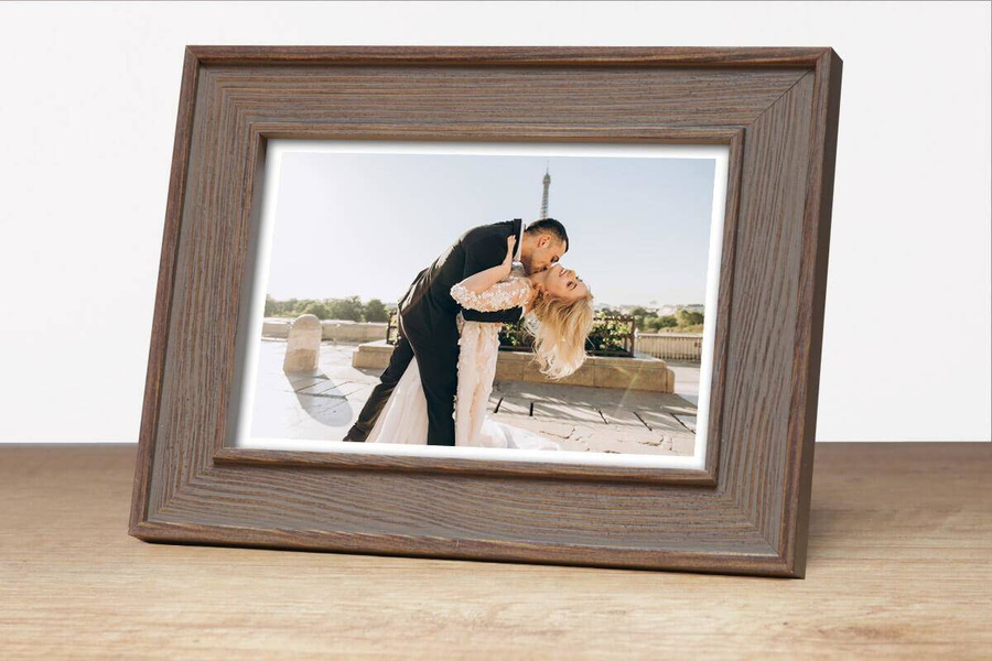 Ramka drewniana MARE 2057, fotoramka na zdjęcia, plakaty lub obrazy - kolor szary, przetarcia