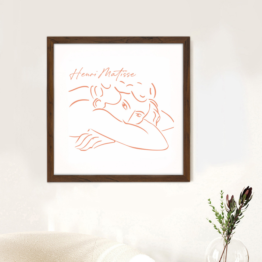 Brązowa ramka na zdjęcia w rozmiarze 40x40 cm