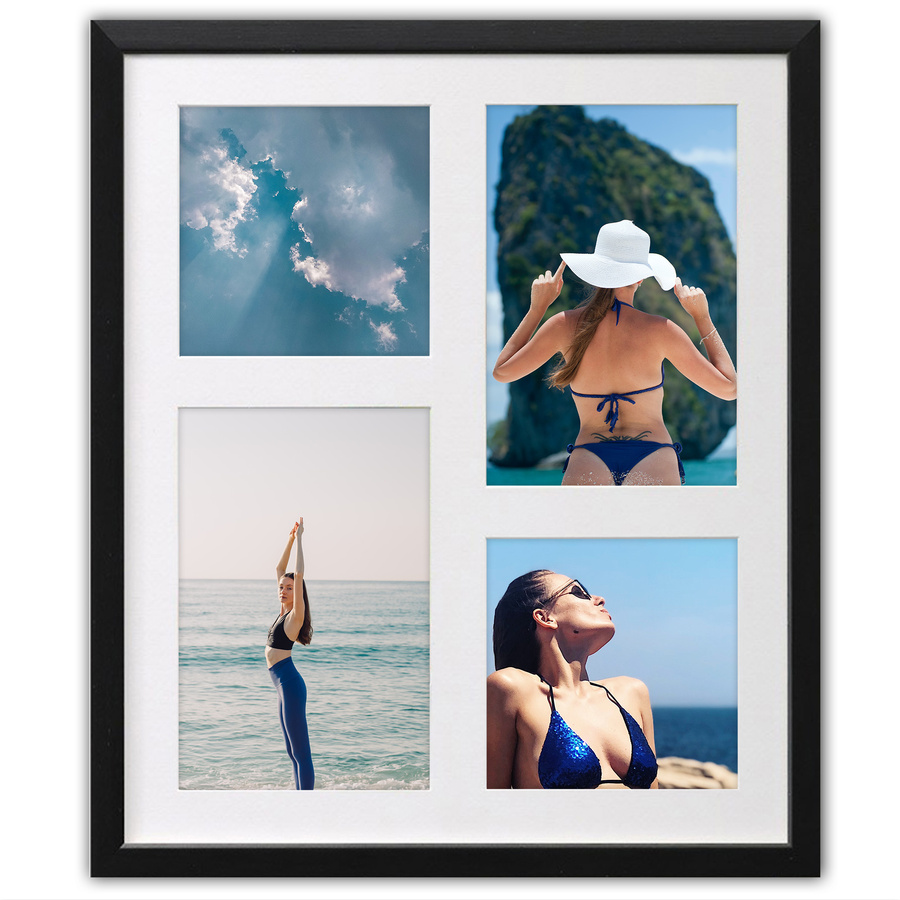 Ramka drewniana galeria passe-partout Black 26x31 - kolor czarny