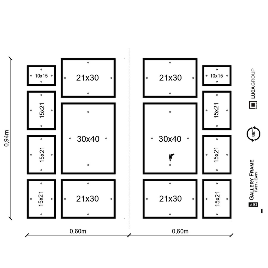 Zestaw ramek PINIA 3 GF0041 - galeria ramek na 14 zdjęć