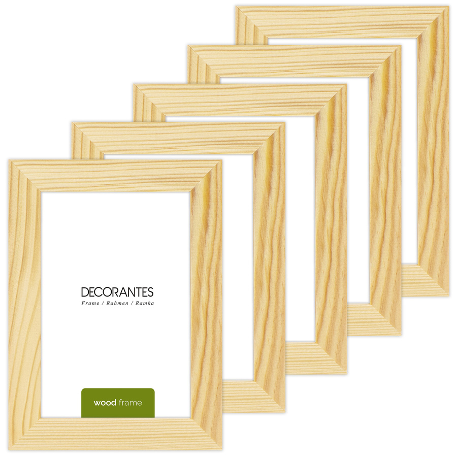 Ramka z drewna surowego na zdjęcia 5 szt. RAW 10x15 cm