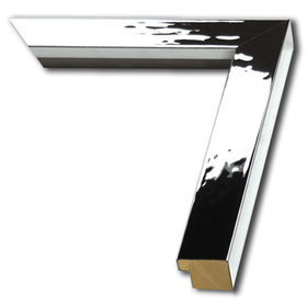 Rama do obrazów, zdjęć, plakatów oraz luster na wymiar LUCA #1486. Nowoczesna chromowana, drewniana oprawa - kolor srebrny