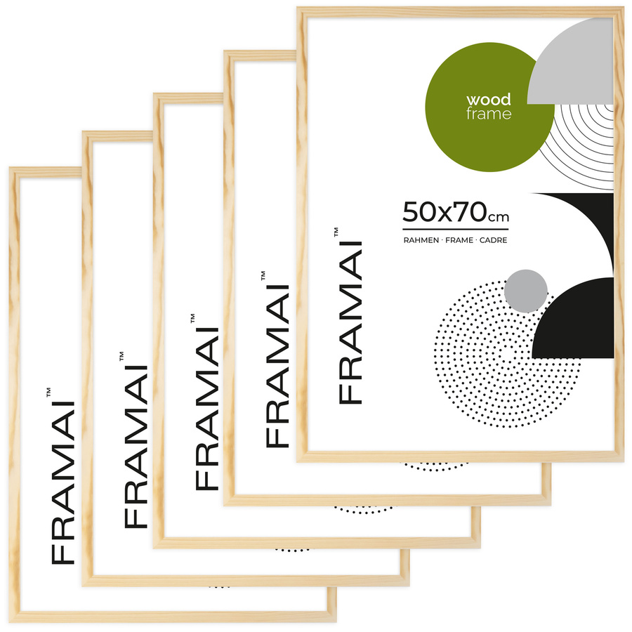 Ramka z drewna surowego na zdjęcia 5 szt. RAW 50x70 cm