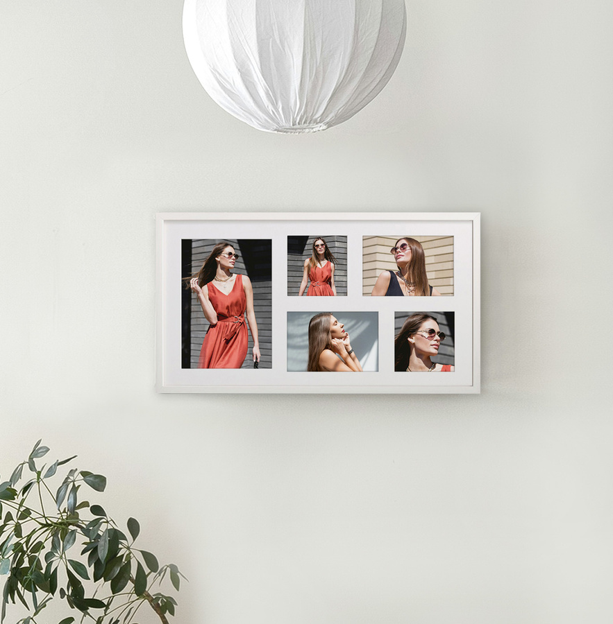 Ramka drewniana galeria passe-partout White 27x50 - kolor biały