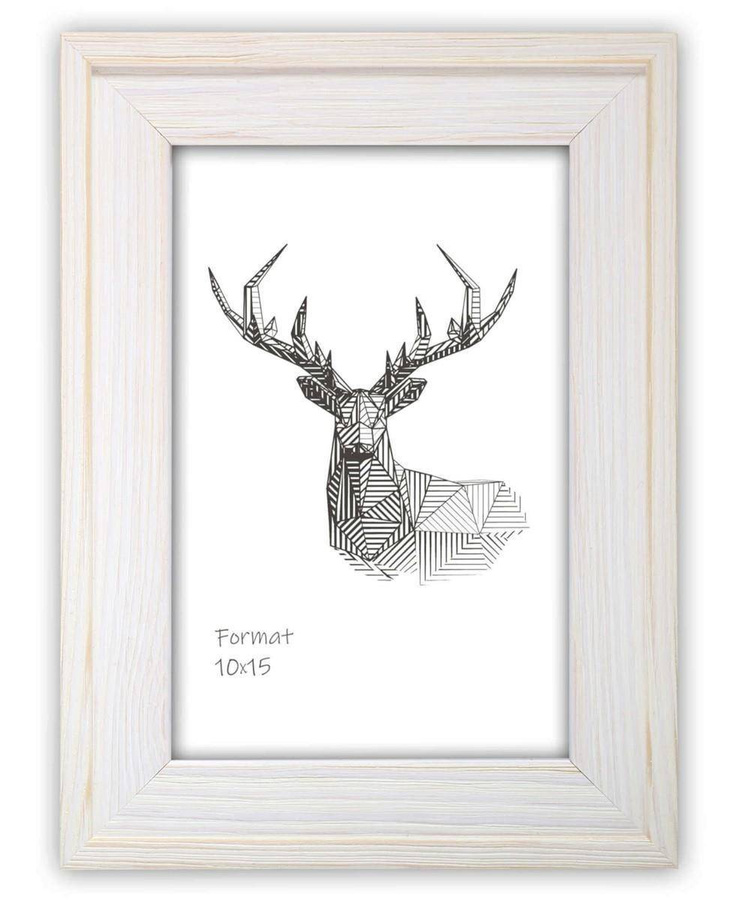 Ramka drewniana RIVOLI 2959, nowoczesna fotoramka na zdjęcia, plakaty lub rysunki - kolor biały transparentny