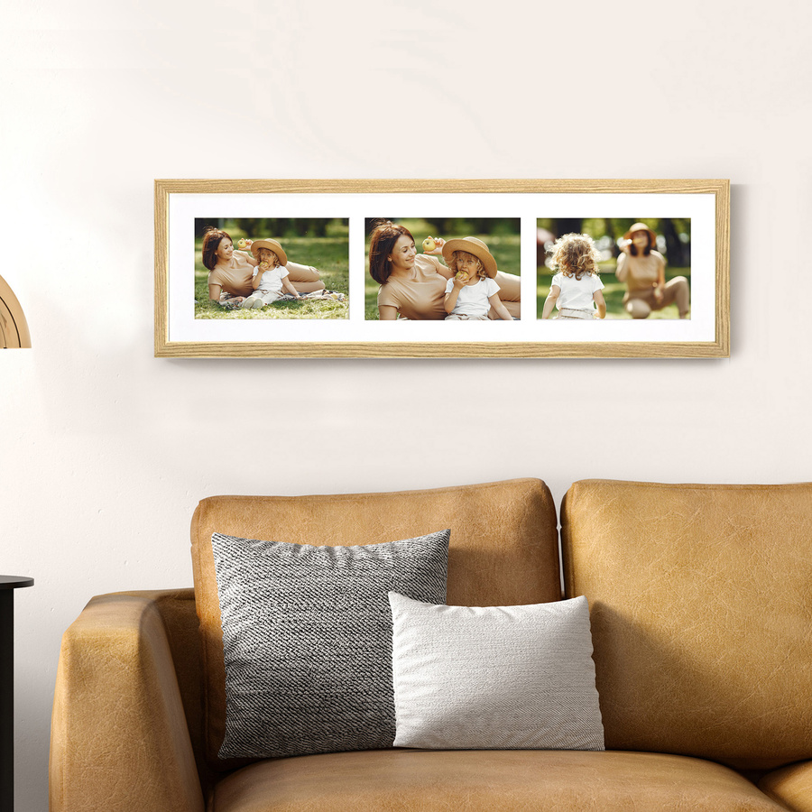 Ramka drewniana galeria passe-partout Natural 15x52 - kolor naturalne drewno