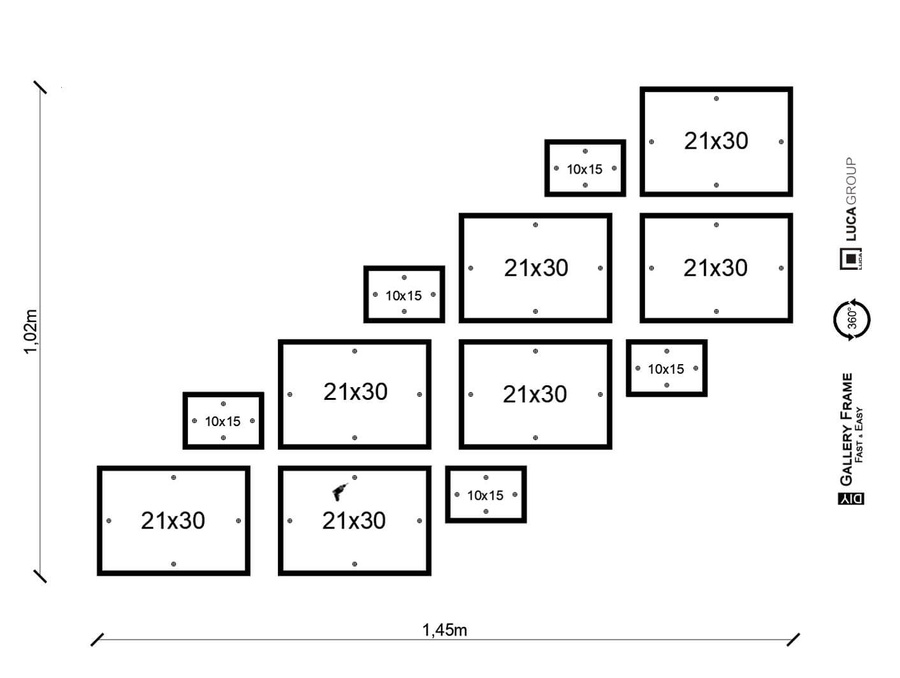 Zestaw ramek PINIA 2 GF0032 R - galeria ramek na 12 zdjęć