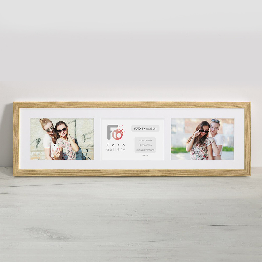 Ramka drewniana galeria passe-partout Natural 15x52 - kolor naturalne drewno