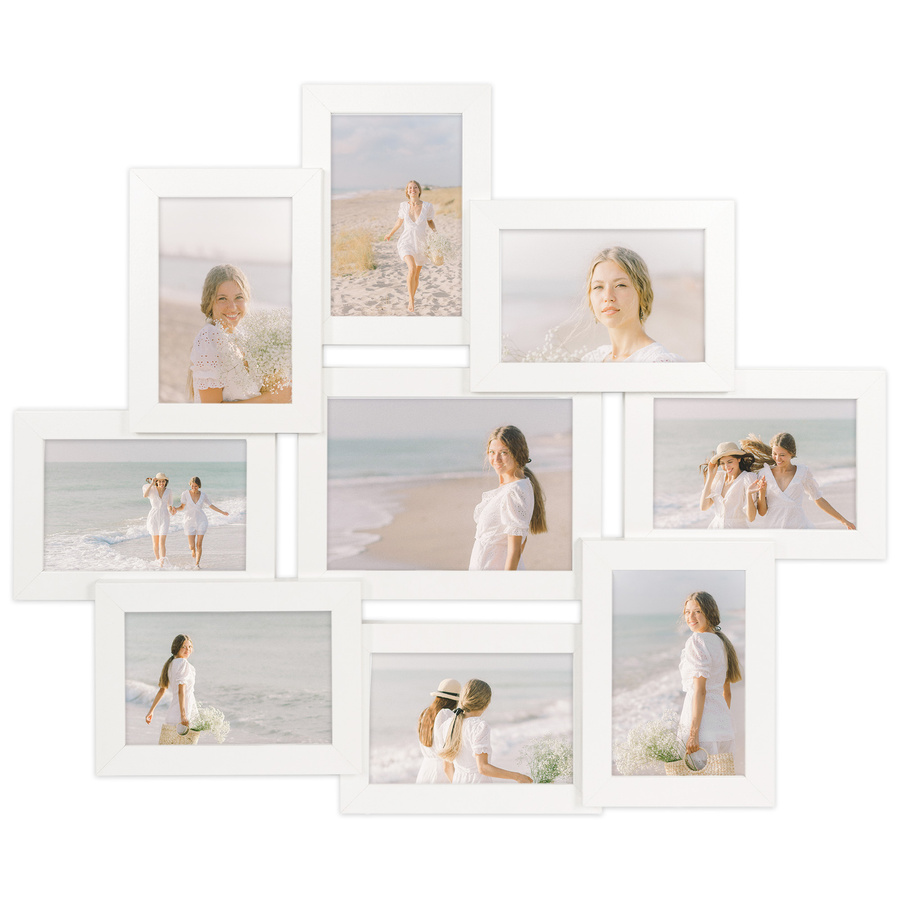 Multirama w białym kolorze MULTI HEN 1 na 9 zdjęć ramka na zdjęcia