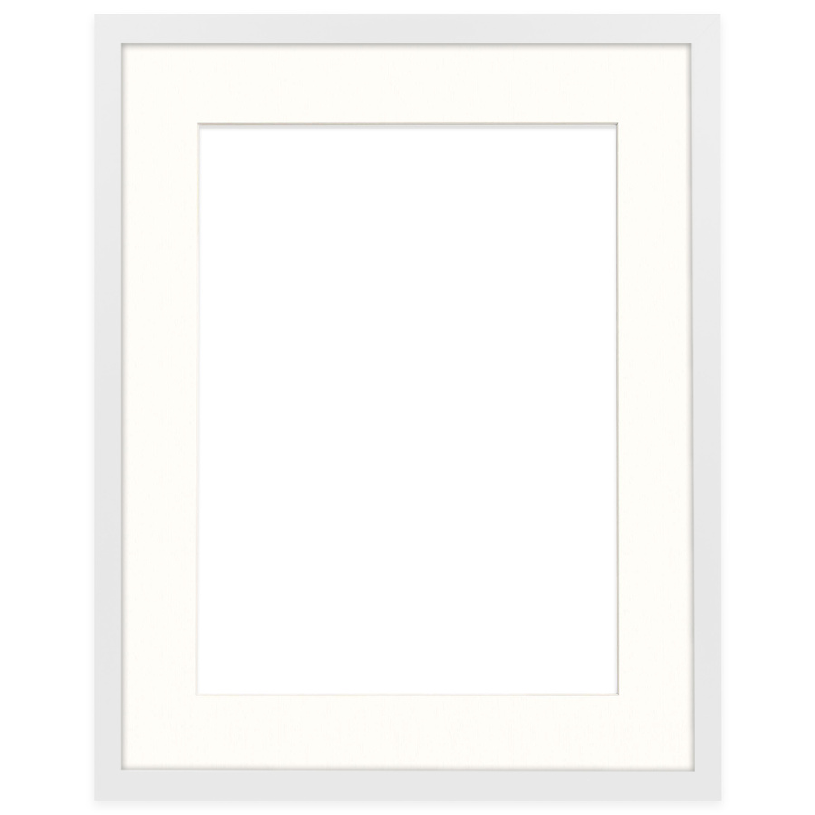 Biała ramka z passe partout na zdjęcia w rozmiarze 40x50 cm z okienkiem passe partout 30x40 cm