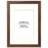 Brązowa ramka z passe partout na zdjęcia w rozmiarze 21X29,7 cm z okienkiem passe partout 15x21 cm