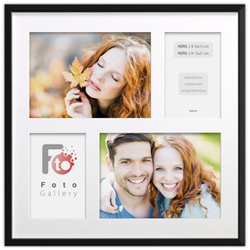 Ramka drewniana galeria passe-partout Black 39x39 - kolor czarny