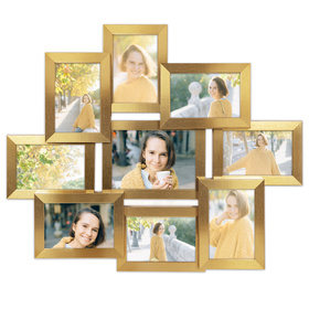 Multirama w  złotym kolorze MULTI  HEN Z na 9 zdjęć ramka na zdjęcia