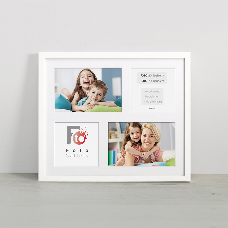 Ramka drewniana galeria passe-partout White 26x31 - kolor biały